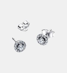 Clous d'Oreilles Halo Pavé Rond Pandora