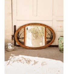 Miroir ovale en bois Georges N°1347- Produit chiné Debongout