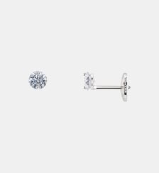 Puces d'oreilles 360° - 2 diamants, poids total 0,40ct approx. - Or blanc 750‰ La Brune & La Blonde