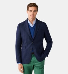 Blazer En Laine Mélangée À Chevrons Hackett London