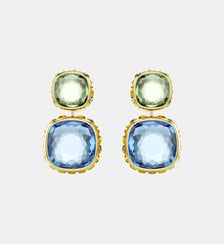 Pendants d'oreilles Chroma, Taille coussin, Doré à l’or 18 carats (750/1000) Swarovski