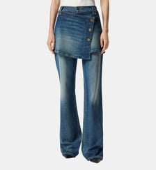Jean flare avec mini-jupe amovible Pinko