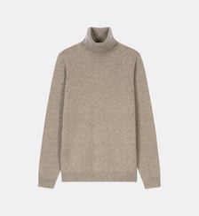 Pull droit col roulé en cachemire 2 fils Bompard