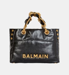 Sac Cabas 1945 Soft Small en cuir de veau craquelé Balmain