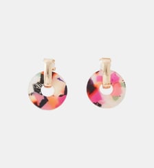 Boucles d'oreilles clips - disques en résine multicolore Balaboosté
