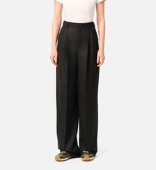 Pantalon rayé coupe wide taille haute en laine AMI Paris