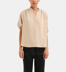 Blouse à volants et lurex doré - LUCE Pablo