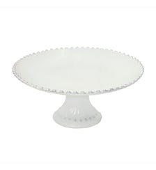 Plat à gâteaux sur pied Pearl grès blanc Ø28 cm Costa Nova