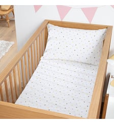Drap-housse bébé en coton biologique, bonnet 17 cm, imprimé coeurs La Redoute Interieurs
