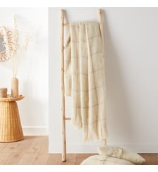 Plaid à carreaux, aspect mohair La Redoute Interieurs