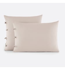 Taie d'oreiller unie à nouettes en coton La Redoute Interieurs