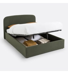 Lit coffre bouclette avec sommier relevable La Redoute Interieurs