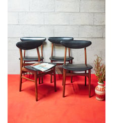 Lot de 4 chaises scandinaves Alma N°1624- Produit chiné Debongout