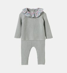 Ensemble en tricot  col en tissu Liberty Cyrillus