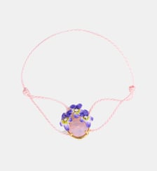 Bracelet cordon pierre ronde facettée rose et violettes Les Néréides