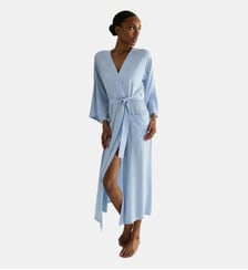 Kimono long col kimono en satin de viscose Laurence Tavernier
