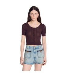 Cardigan en maille pointelle Sandro