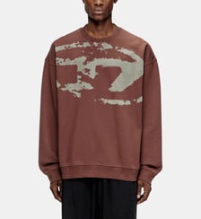 Sweat-shirt en coton avec D ovale floqué Diesel