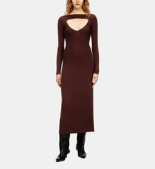 Robe midi en laine avec incrustation Diesel