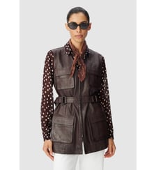 Saharienne cuir ceinturée Ikks