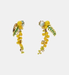 Boucles d'oreilles branche de mimosa et fougère Les Néréides