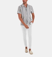 Pantalon ajusté Serge Lescada stretch recyclé-Gris clair-S Cala 1789