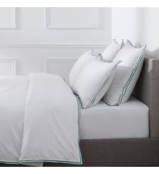 Housse De Couette Pure White Percale Lavée   Finition Drouault