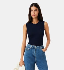 Pull sans manches maille 3D laine mérinos Lacoste