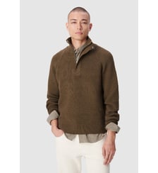 Pull tricot côtelé patte zippée cachée Ikks