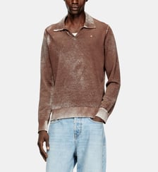 Pull polo avec impression inversée délavée Diesel