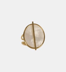 Bague dorée ronde avec coquillage La Fée Maraboutée