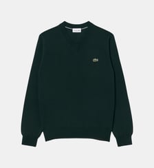 Pull col V laine mélangée Lacoste