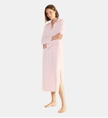 Chemise de nuit longue col polo en jersey Laurence Tavernier