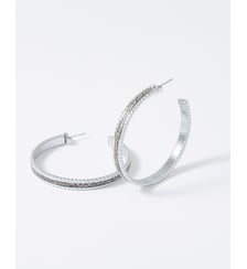 Boucles d'oreilles créoles Wednesday Argent Sparkling Flowers for Zoe