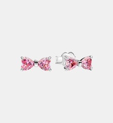 Clous d'Oreilles Nœud Rose Scintillant Pandora