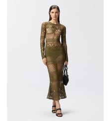 Robe longue en crochet ajouré Pinko