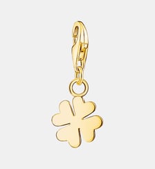 Thomas Sabo Pendentif Charm médaille trèfle plaqué or doré or jaune 18 carats, Argent sterling 925 Thomas Sabo