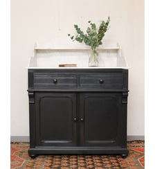 Buffet noir en bois et marbre Gilbert N°878- Produit chiné Debongout