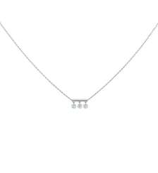 Collier PAMPILLES - 3 diamants, poids total 0,30ct approx. - Or blanc 750‰ La Brune & La Blonde
