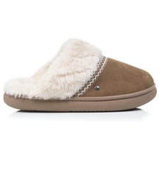Chaussons Mules cuir semelle bloup extra confort Isotoner