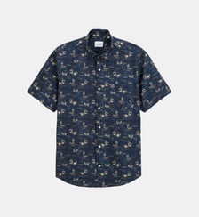 Chemise Caracas manches courtes en coton imprimé bateaux Serge Blanco