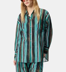 Chemise en coton à rayures façon coups de pinceau Pinko