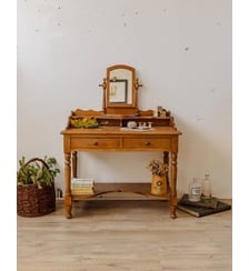 Coiffeuse vintage en bois clair Louise N°259- Produit chiné Debongout