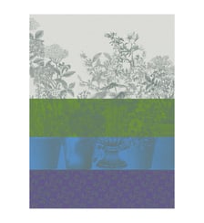 Torchon Floraison Rayé Le Jacquard Francais