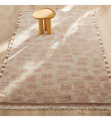 Tapis damier noué main, laine et coton AM.PM