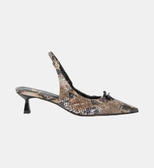 Slingbacks à Talons Gigi Cuir Embossé Serpent Bobbies