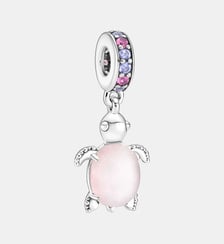 Charm Pendant Tortue de Mer Rose en Verre de Murano Pandora