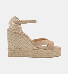 Sandales compensées en coton bio et jute tressée à bride cheville BRUNA Castaner