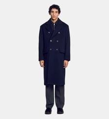 Manteau laine et cachemire croisé Sandro