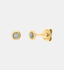 Boucles d'oreilles dorées amazonite - tiny Caroline Najman